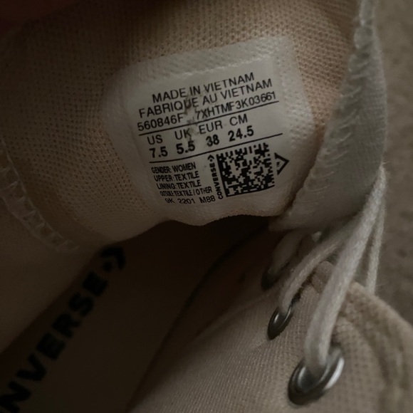 white platform converse 

size 7.5 in women’s - Picture 3 of 6